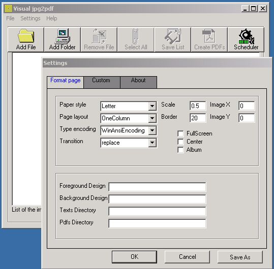 Screenshot of jpg2pdf 2.4