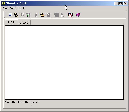 Screenshot of txt2pdf