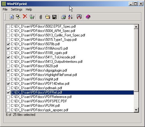 Screenshot of WinPDFprint 2.0